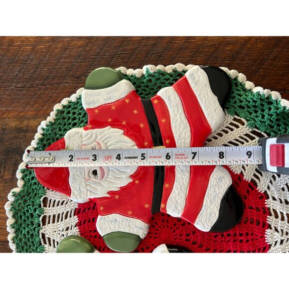 Set Of 2 Traditions Christopher Radko Santa Claus Shaped Ceramic Trivets - Picture 7 of 7